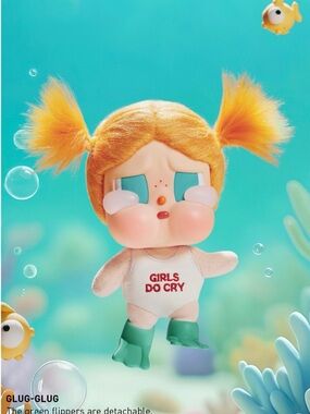 NIB Pop Mart Cry Baby Vacation Mode On Glug-Glug Pendant